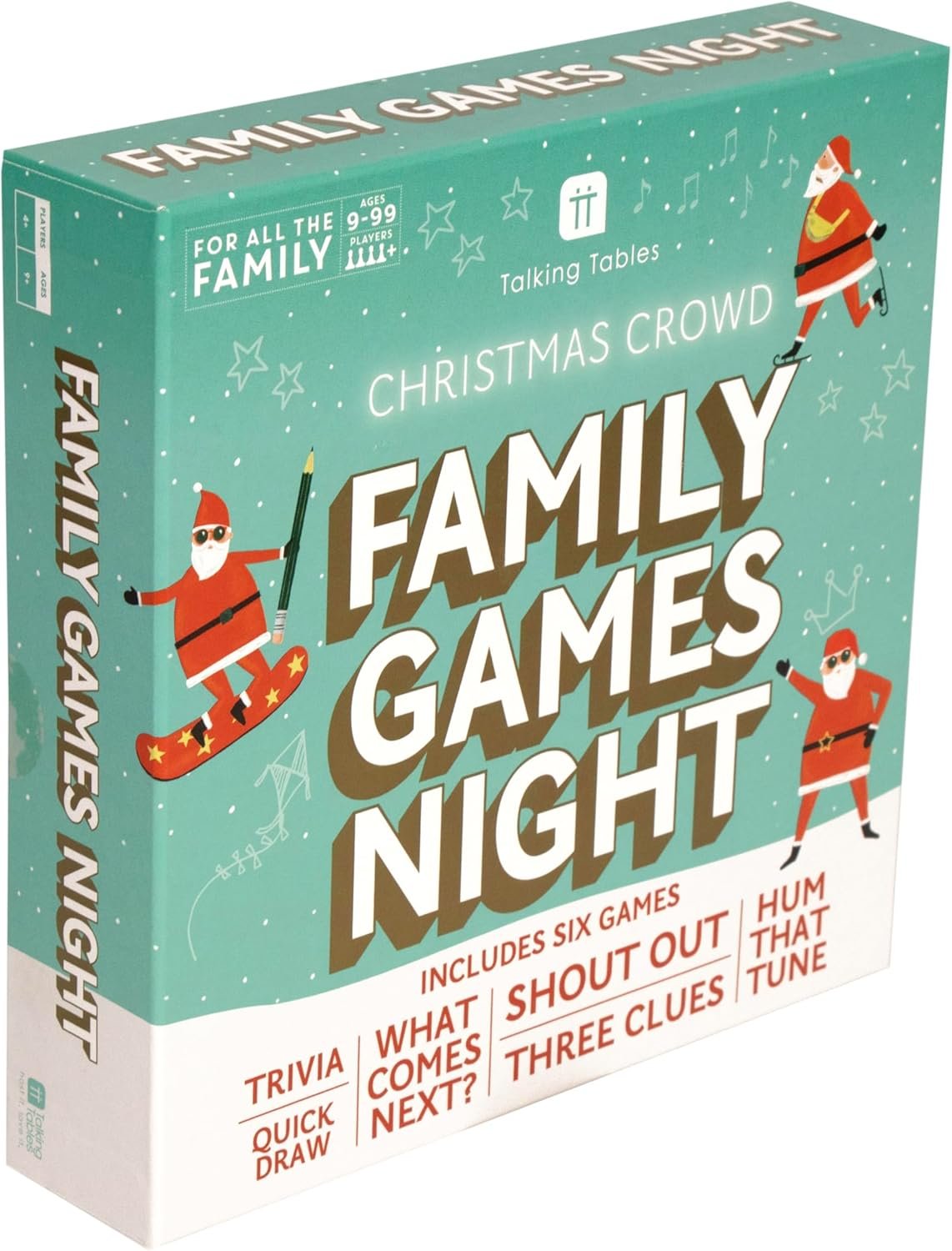 Talking Tables Christmas Family Games Night, Six Games, After Dinner Party, Fun Travel Pocket Games for Kids, Card Games for Adults, Present, Family Board Game, Gift, Secret Santa, Age 9+ - Image 5