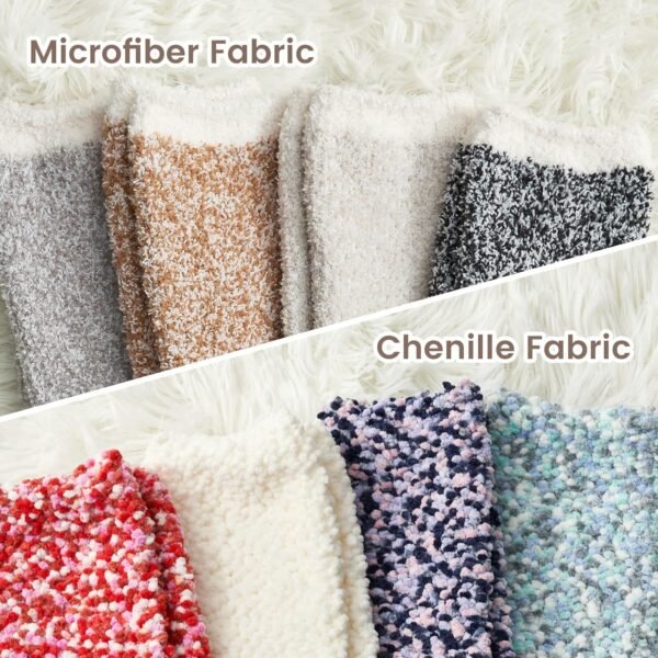 Snuggle Sac Warm Fuzzy Socks Christmas Socks for Women Super Soft Cozy Winter Slipper Socks Set Birthday Gifts For Her 4Pairs - Image 3