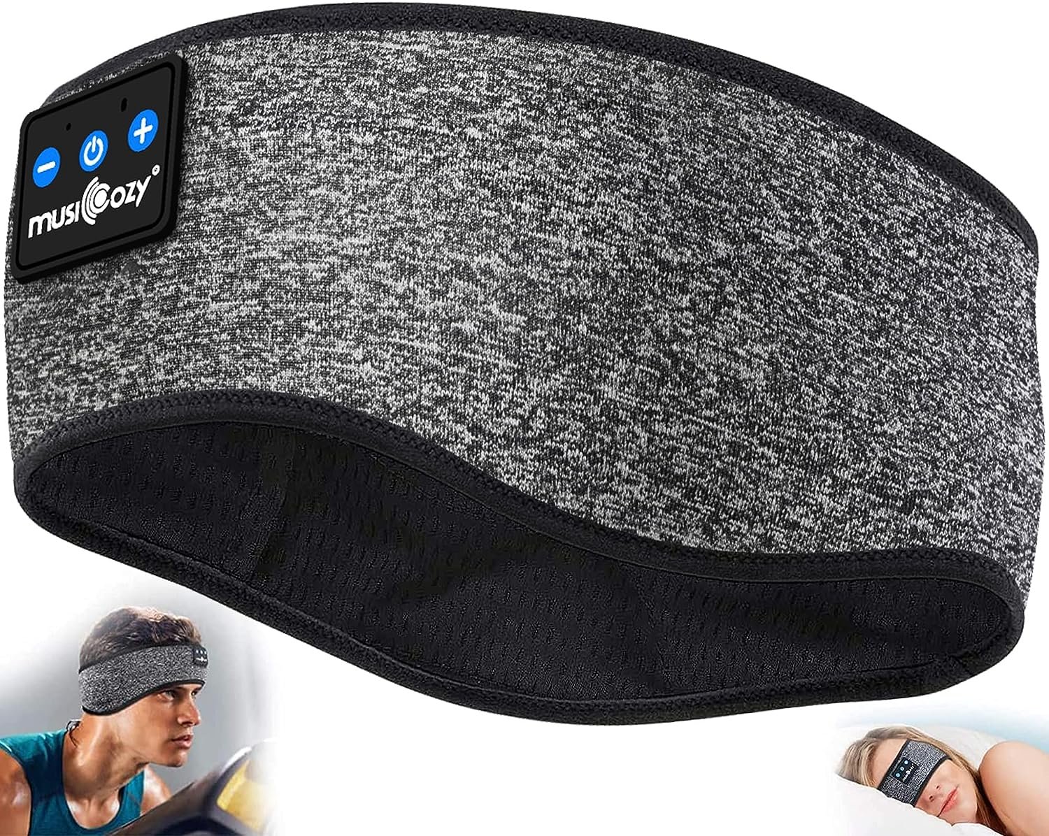 MUSICOZY Bluetooth 5.2 Sleep Headphones, Wireless Headband Earphones Sleeping Mask & Workout Headband for Women Men, Ideal for Running, Travel & Relaxation, Cool Tech Gifts - Image 2