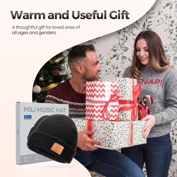 MiLi Bluetooth Beanie - Bluetooth 5.0+ Music Hat, Musical Gadgets Cap, 10-HR Play Time, Stocking Stuffers for Men Dad Husband - Image 8