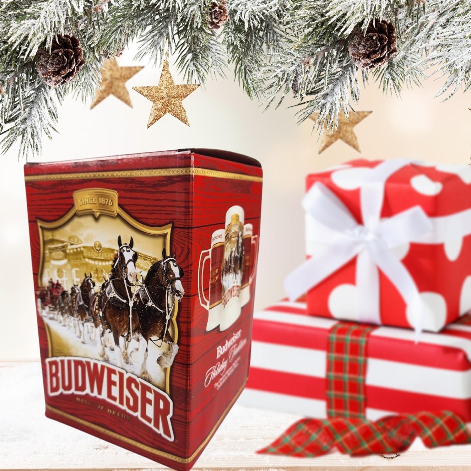 Budweiser 2024 91st Anniversary Limited Edition Collectors SERIES #45 Clydesdale Holiday Stein - Ceramic Beer Mug - Christmas Gift for Men, Father, Husband - Collectable Room Decor for Den, Man Cave - Image 7