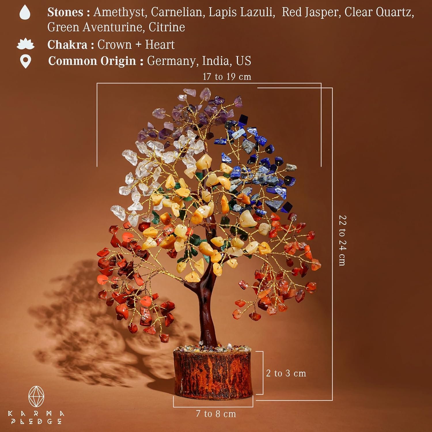Crystal Tree of Life 7 Chakra Healing Crystal Trees for Home Decor, Office Desk Decor, Living Room Decor, Handmade Bonsai Trees for Positive Energy, Money, Good Luck Birthday Gifts for Women, Mom - Image 4