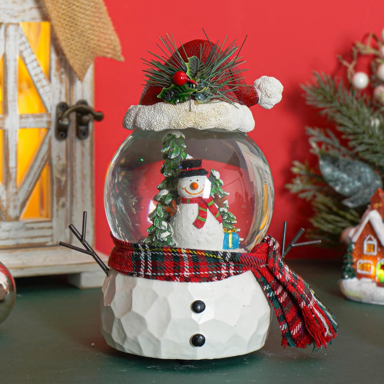 100mm Christmas Snow Globe, Glitter Music Water Snowball, Snowman, Santa Claus, Music Box, Christmas Decoration, Xmas Decor for Holiday (Cute Snowman) - Image 6