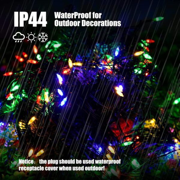 120Led Christmas Net Lights Outdoor 5ft x 6ft Connectable, 8 Modes Net Mesh Lights Waterproof Black Wire, 29V Plug in Mesh Net Lights for Garden, Yard, Bushes, Trunk, Xmas Tree Decor (Multicolor) - Image 7