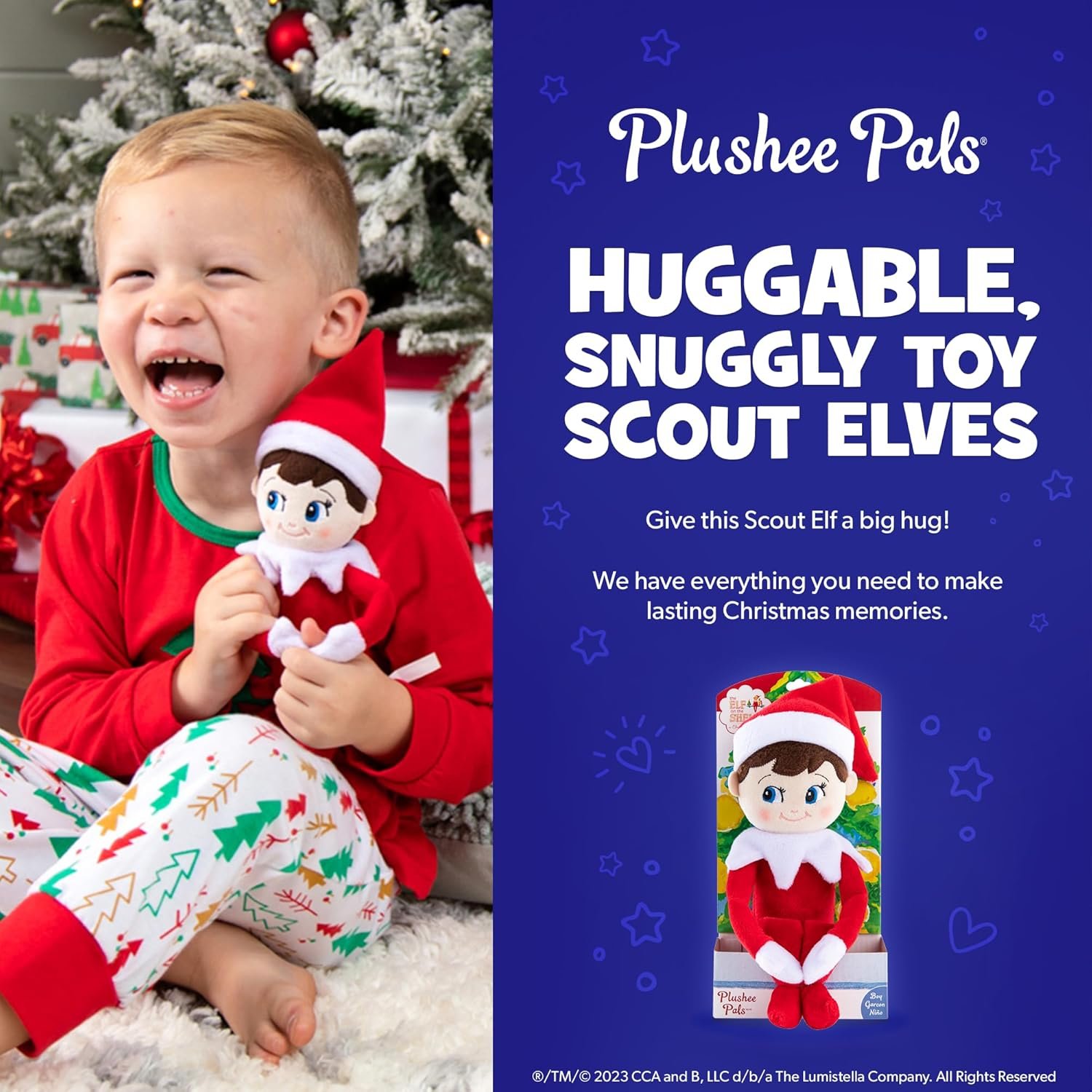 The Elf on the Shelf Plushee Pals - 17-inch Scout Elf Plush Toys - Huggable and Lovable Stuffed Brown Eyed Boy Elf Plush - Image 7