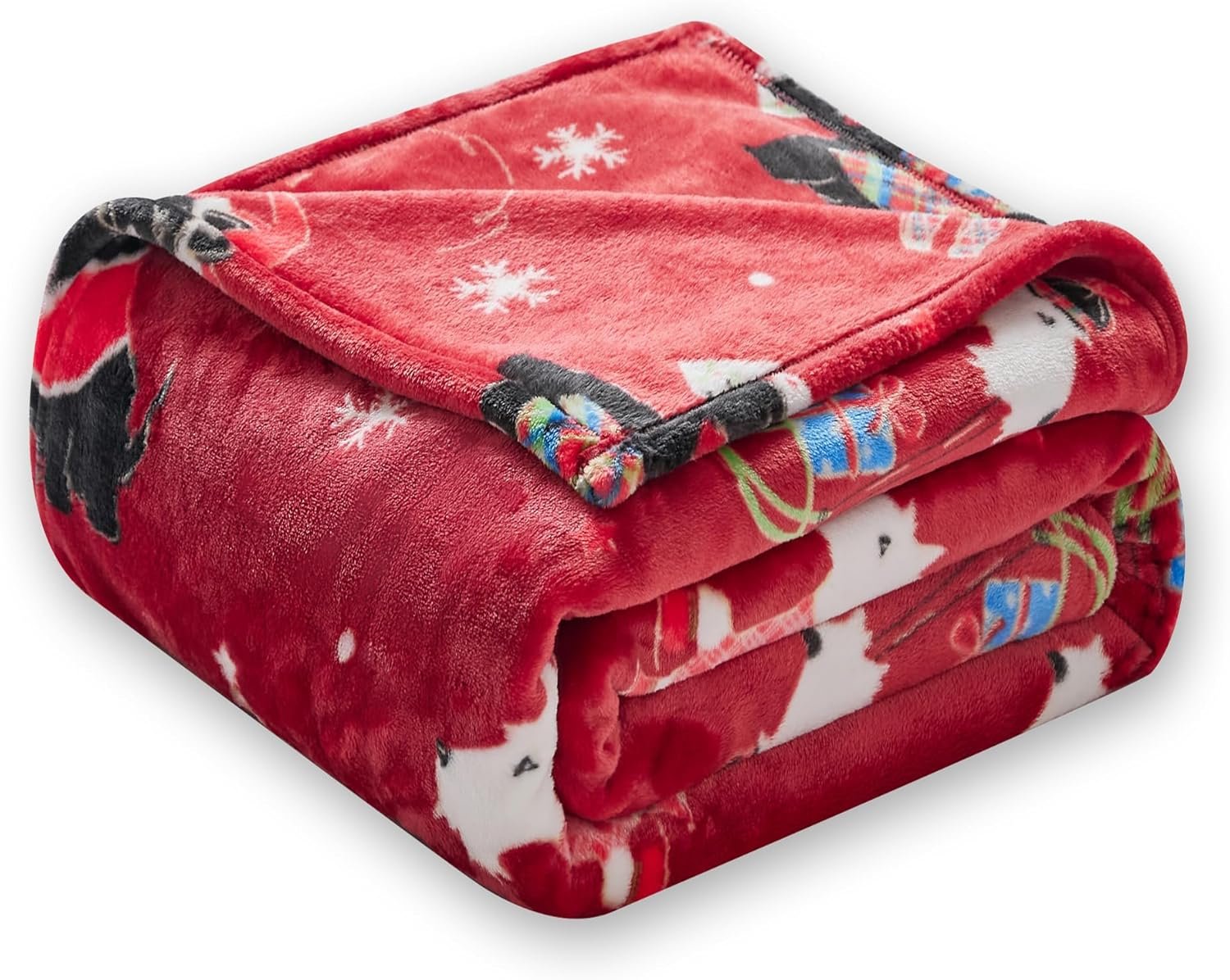 Super Soft Flannel Christmas Throw Blanket 50x60 Inches, Premium Silky Fleece Lightweight Bed Blanket All Season Use, Christmas Red, 50"x60" - Image 8