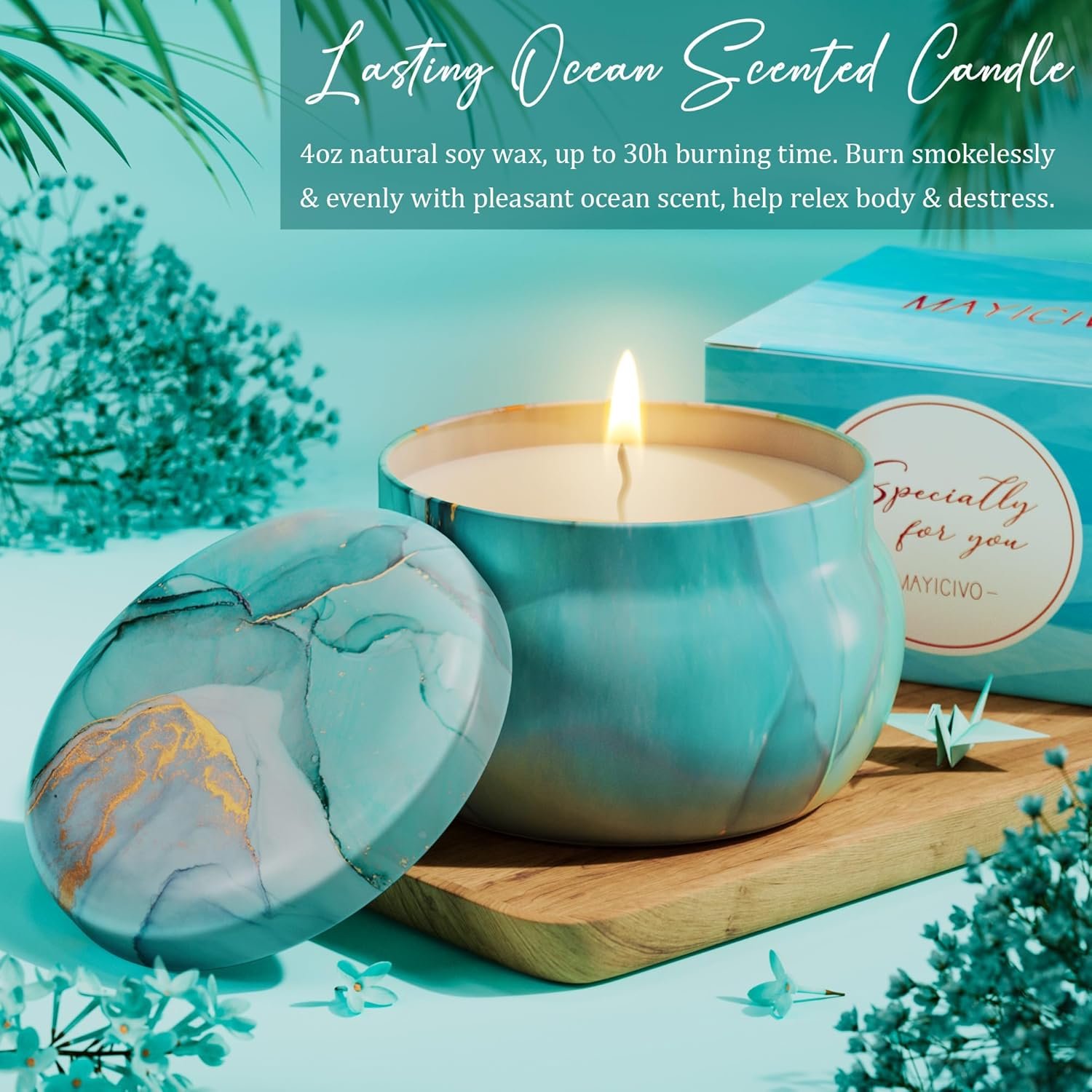 Birthday Gifts for Women Self Care Gifts Get Well Soon Gifts, Ocean Relaxing Spa Gifts Basket Care Package w/ Luxury Flannel Blanket, Unique Christmas Gifts Idea for Mom Her Best Friends Sister Wife - Image 7