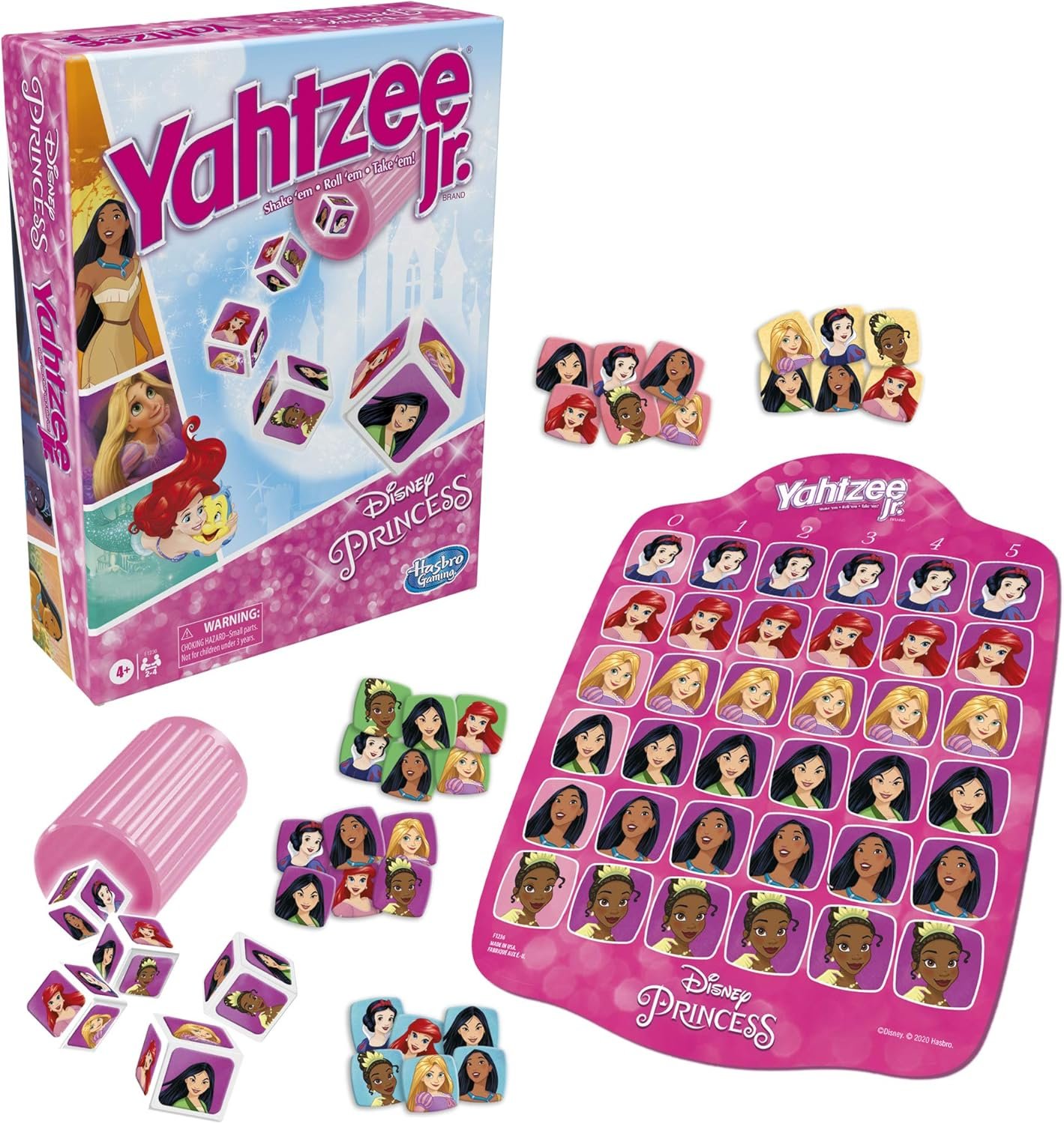 Hasbro Gaming Yahtzee Jr. Disney Princess Edition Dice Game | Kids Counting & Matching Games for Preschoolers | 2-4 Players for Girls & Boys | Ages 4+ (Amazon Exclusive) - Image 6
