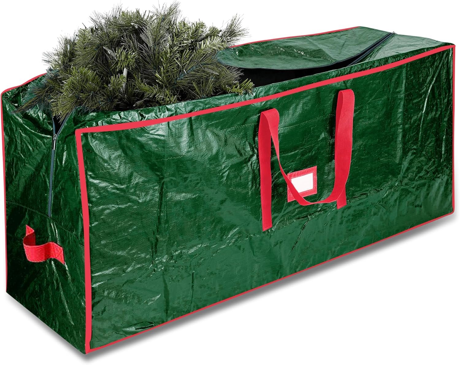Christmas Tree Storage Bag, Fits Up to 7.5 Ft Artificial Trees,Dual Zippered Bag with Durable Handles, Waterproof Christmas Tree Storage Case, Protects from Dust and Moisture(7.5 ft,Green) - Image 2
