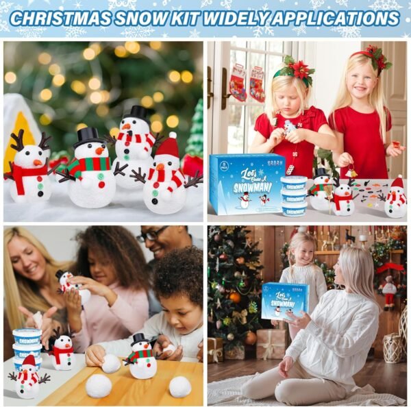 Christmas Craft Kit, 8 Pack Snowman Kit DIY Christmas Ornaments, Build a Snowman Kit Indoor Decorations, Creative Kids Air Dry Modeling Clay, Xmas Activities Snowman Making Kit Toys for Holiday - Image 7