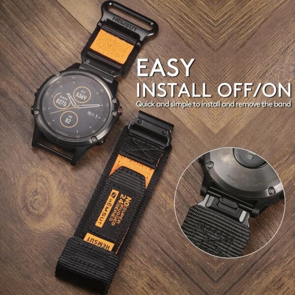 22mm Military Strap Compatible with Garmin Fenix 8 47mm /7/7 Pro/6/6 Pro/5/5 Plus/E 47mm, MARQ Athlete/Golfer/Driver/Captain/Adventurer/Commander, Instinct 2/Crossover/Tacical/Esports/Tide, D2 Delta S/Descent G1, Approach S60/62/S70 47mm, Forerunner965/955/945/935/745,Quatix 6/5, Epix 2, Nylon Sports Watch Band - Image 8