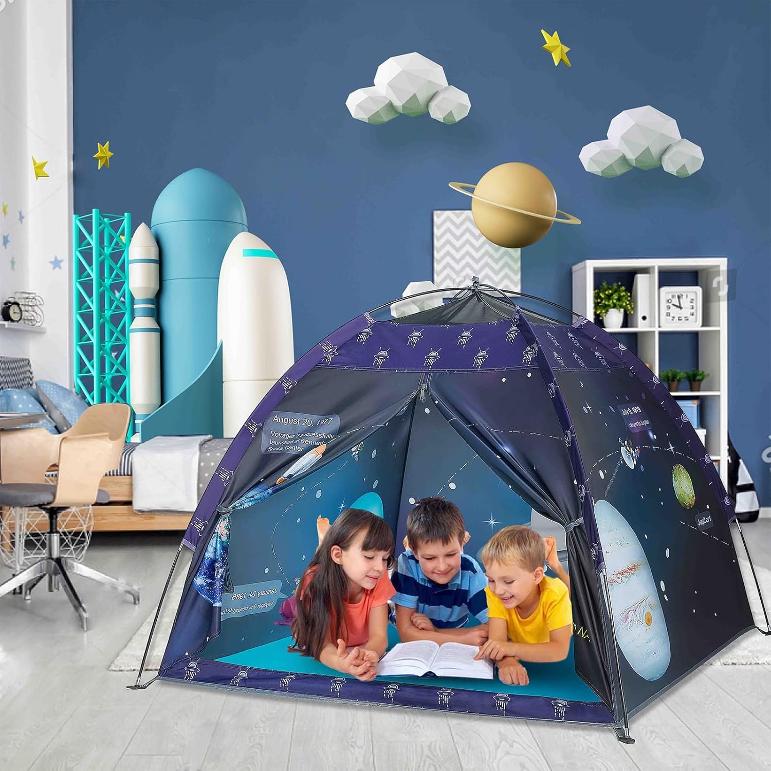 alprang Space World Play Tent Galaxy Dome Playhouse for Boys and Girls Imaginative Play-Astronaut Space for Kids Indoor and Outdoor Fun, Perfect Kid’s Gift- 47" x 47" x 43" - Image 4