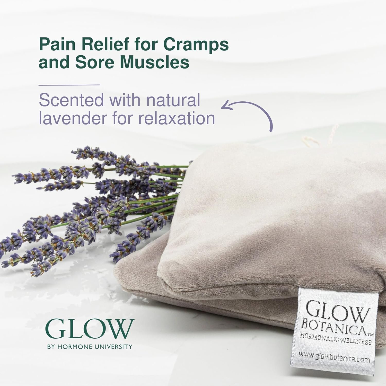 Glow Heating Pad with Flaxseed & Lavender for Hot & Cold Therapy, Microwavable Heat Pad for Back, Neck, Shoulder, Knee, Leg & Menstrual Cramp Relief, Washable & Reusable, One Size Fits All - Image 3