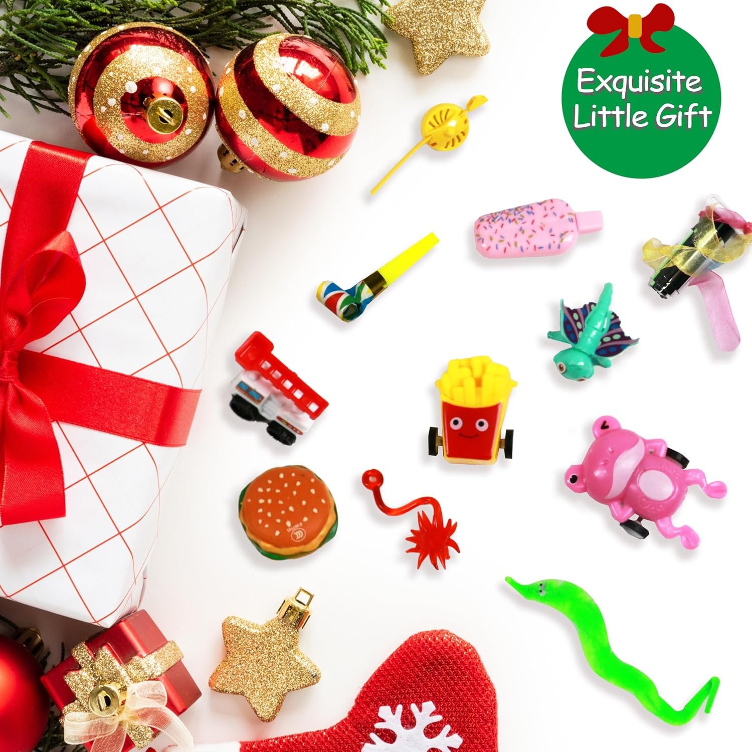 12 Pack Christmas No-snap Party Table Favors, Christmas Themed Holiday Supplies with Party Hat, Joke & Little Gift Inside for Kids Adults Christmas Gift - Image 5