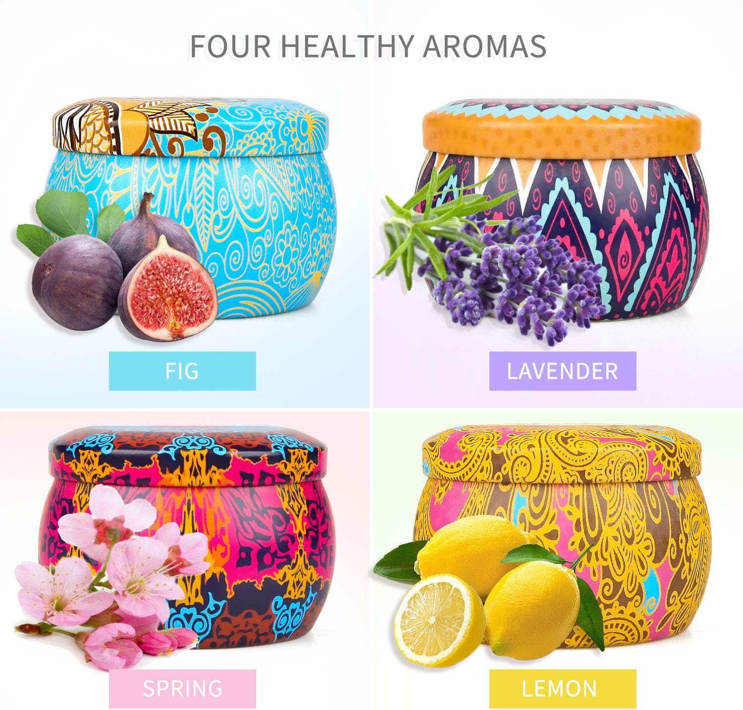Scented Candles Gifts Set for Women, Aromatherapy Candles for Home Scented, Upgraded Large Tin of Soy Candle Lavender Candle Birthday Gifts for Women Mom Bath Spa Meditation Christmas Gifts Candles - Image 3