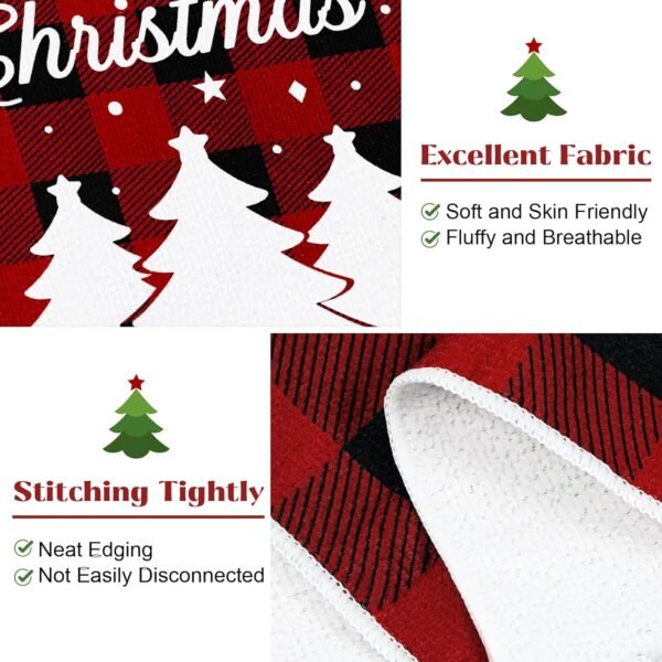Amandir Set of 6 Red Black Christmas Kitchen Towels Buffalo Plaid 24 x 16 Inch Dish Towels Winter Snowman Truck Tea Towels Christmas Hand Towels for Holiday Xmas Housewarming Gift Farmhouse Home - Image 5