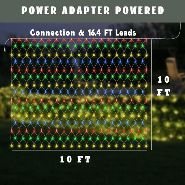 Net Lights Outdoor, 270 LED Christmas Net Lights for Bushes, Connectable mesh Lights with 8 Lighting Modes, 10×10 FT Waterproof Fairy Lights for Garden, Backyard, Holiday - Image 6