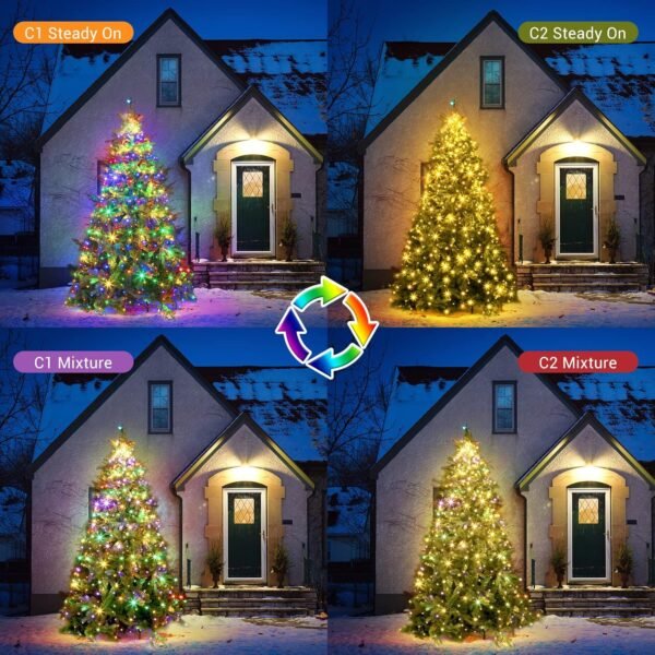 Marchpower Christmas Tree Lights Color Changing, 11 Modes Christmas Light Outdoor with Remote Control, 400 Diamond LED 6.6FTx10 Waterproof Xmas Tree Lights with Timer & Memory Function for Indoor - Image 5