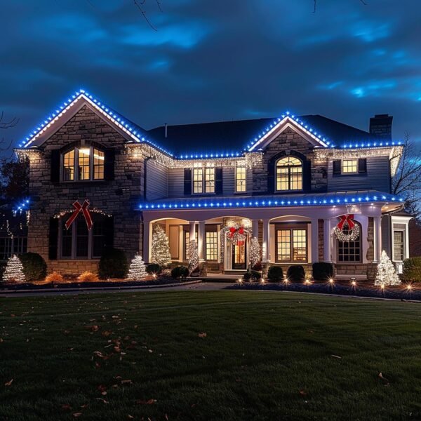 TW SHINE C6 Christmas String Lights, 200 LED 66 FT Christmas Lights Outdoor with 8 Modes Timer, Waterproof Connectable for Indoor Yard Xmas Tree House Christmas Decorations (Blue) - Image 7