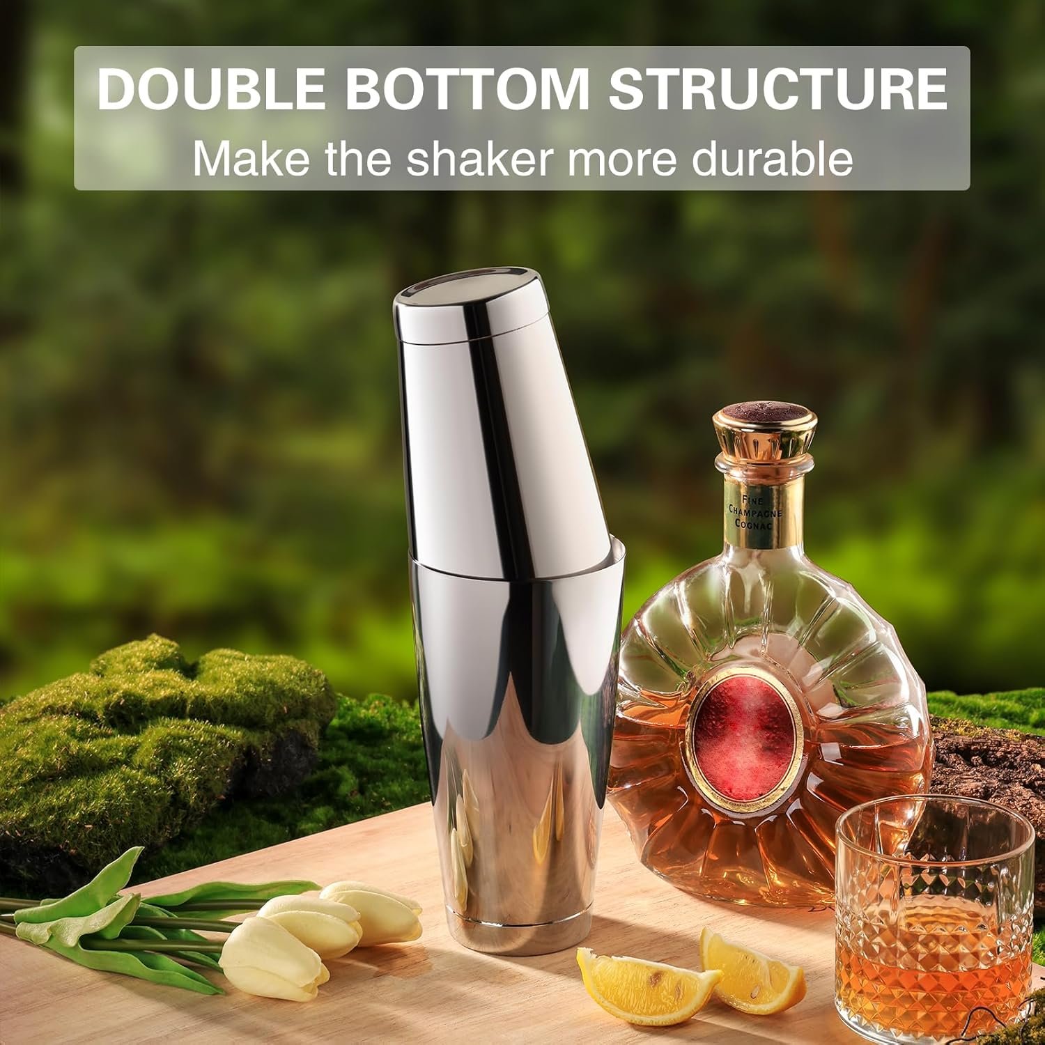 Boston Cocktail Shaker Set, 18 oz & 28 oz Stainless Steel Weighted Shaker Tins, Metal Martini Shaker Drink Mixer for Bartending, professional Bar Tools for Bartender (Sliver) - Image 4