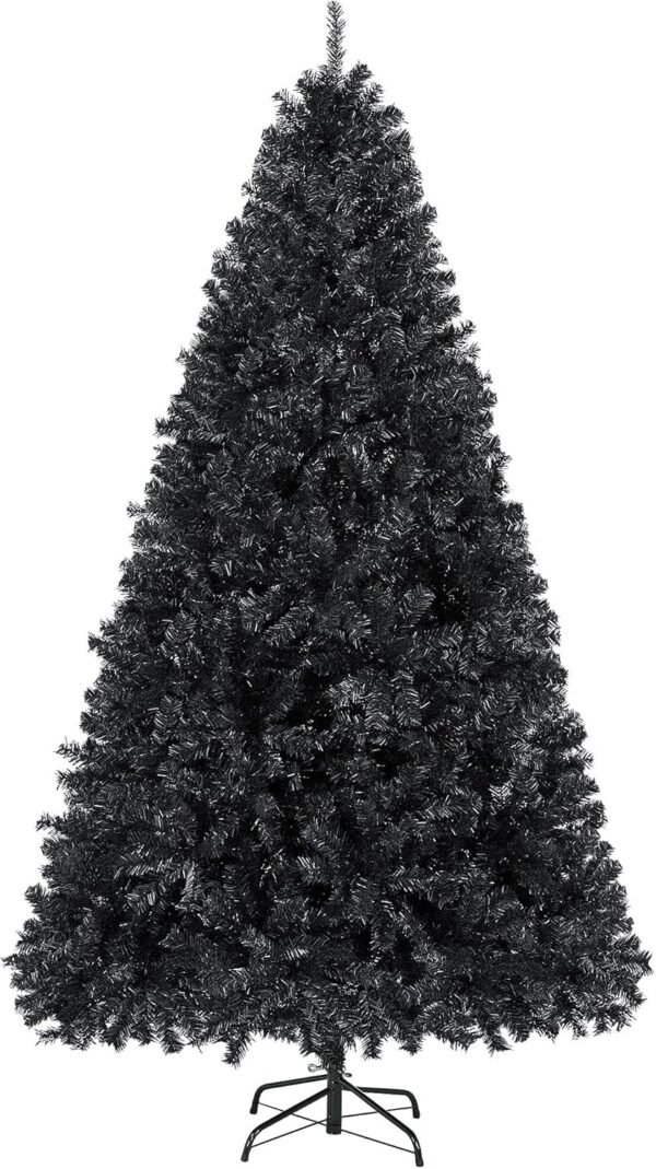 Yaheetech 6ft Black Artificial Christmas Pine Tree Seasonal Holiday Carnival Home Party Decoration for Home, Office, Party Decoration Indoor Outdoor with 818 Branch Tips and Foldable Stand - Image 2