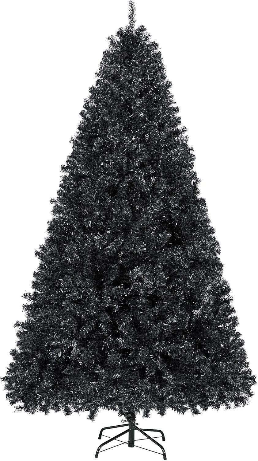 Yaheetech 6ft Black Artificial Christmas Pine Tree Seasonal Holiday Carnival Home Party Decoration for Home, Office, Party Decoration Indoor Outdoor with 818 Branch Tips and Foldable Stand - Image 2