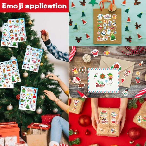 Christmas Theme Stickers, 284pcs Christmas Stickers for Kids, Merry Christmas Stickers Non-Repeating, Adhesive Xmas Winter Holiday Party Stickers, Christmas Goodie Bag Fillers Christmas Party - Image 8