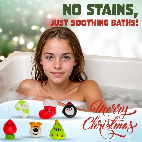Christmas Bath Bombs for Kids with Surprise Toys Inside (6 Pack) - Christmas Gifts and Stocking Stuffers for Kids & Boys and Girls - Holiday Bubble Bath with Cheerful Scents, USA Made by Two Sisters - Image 6