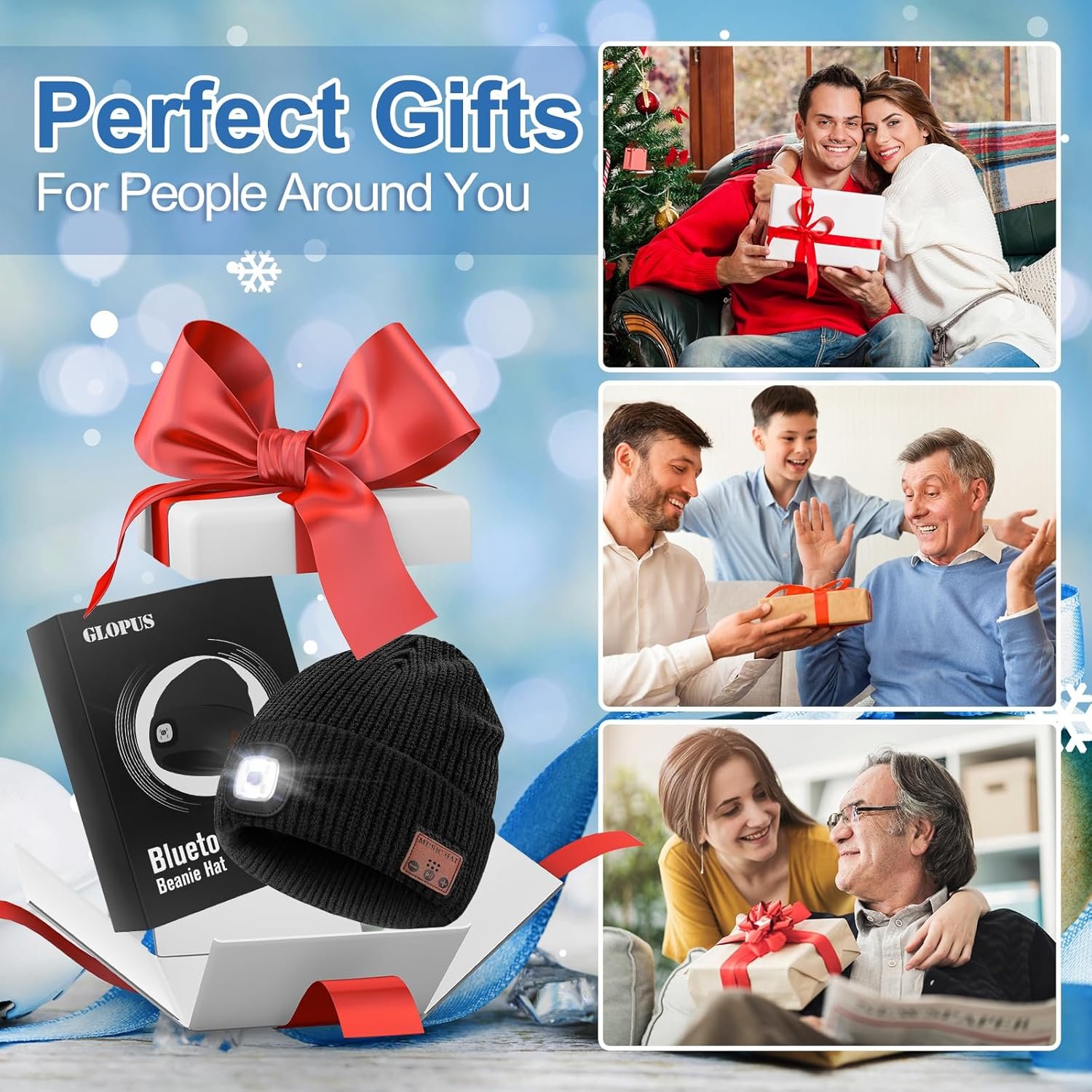Stocking Stuffers for Adults Men, Bluetooth Beanie Hat with Light, Mens Gifts for Men Dad Him Grandpa Husband Christmas Black - Image 3
