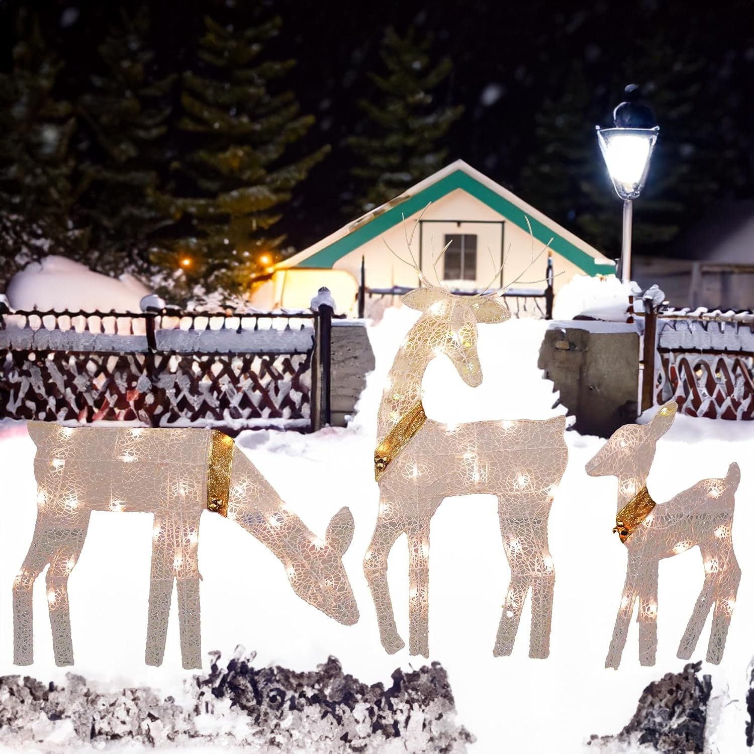 Dazzle Bright Christmas Outdoor Decoration, 3-Piece Lighted 2D Reindeer Family with 60 L, Pre-Lit Light Up Deer Set, Waterproof Outdoor Christmas Deer Decorations for Yard Patio Lawn Garden Party - Image 8