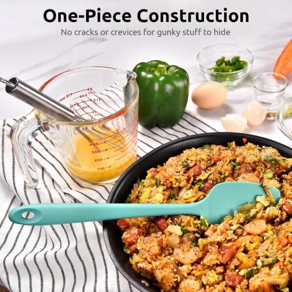 600ºF Heat Resistant Silicone Spatulas: U-Taste Upgraded Flexible Food Grade Silicon Baking Scraper, Food Grade Rubber Kitchen Cooking Mixing Utensils for Nonstick Cookware Set of 4 (Multicolors) - Image 9