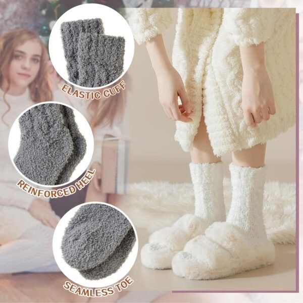 WEVIAS Womens Fuzzy Socks Slipper Fluffy Comfy Cozy Winter Soft Warm Fleece Cabin Plush Sleep Socks - Image 6