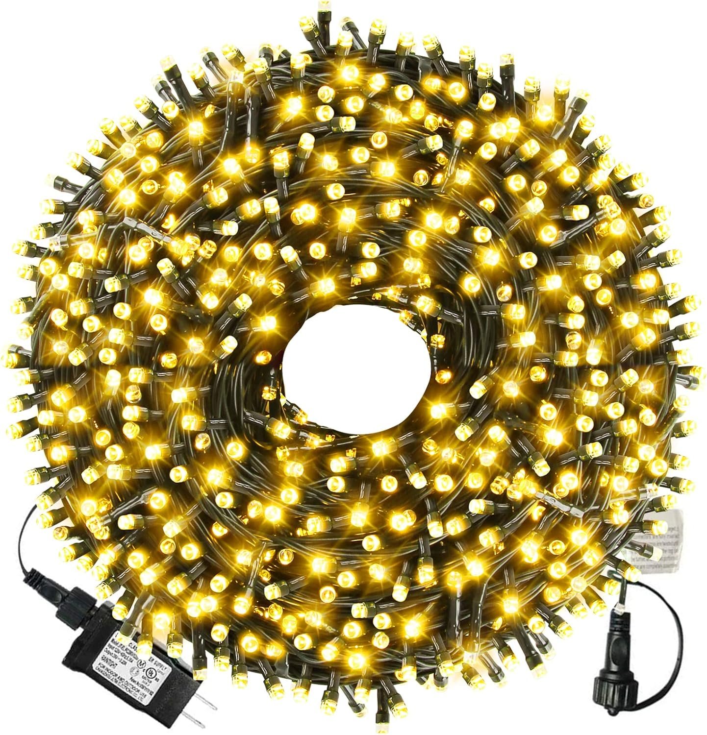 XTF2015 105ft 300 LED Christmas String Lights, End-to-End Plug 8 Modes Christmas Lights - UL Certified - Outdoor Indoor Fairy Lights Christmas Tree, Patio, Garden, Party, Wedding, Holiday (Warm White) - Image 2
