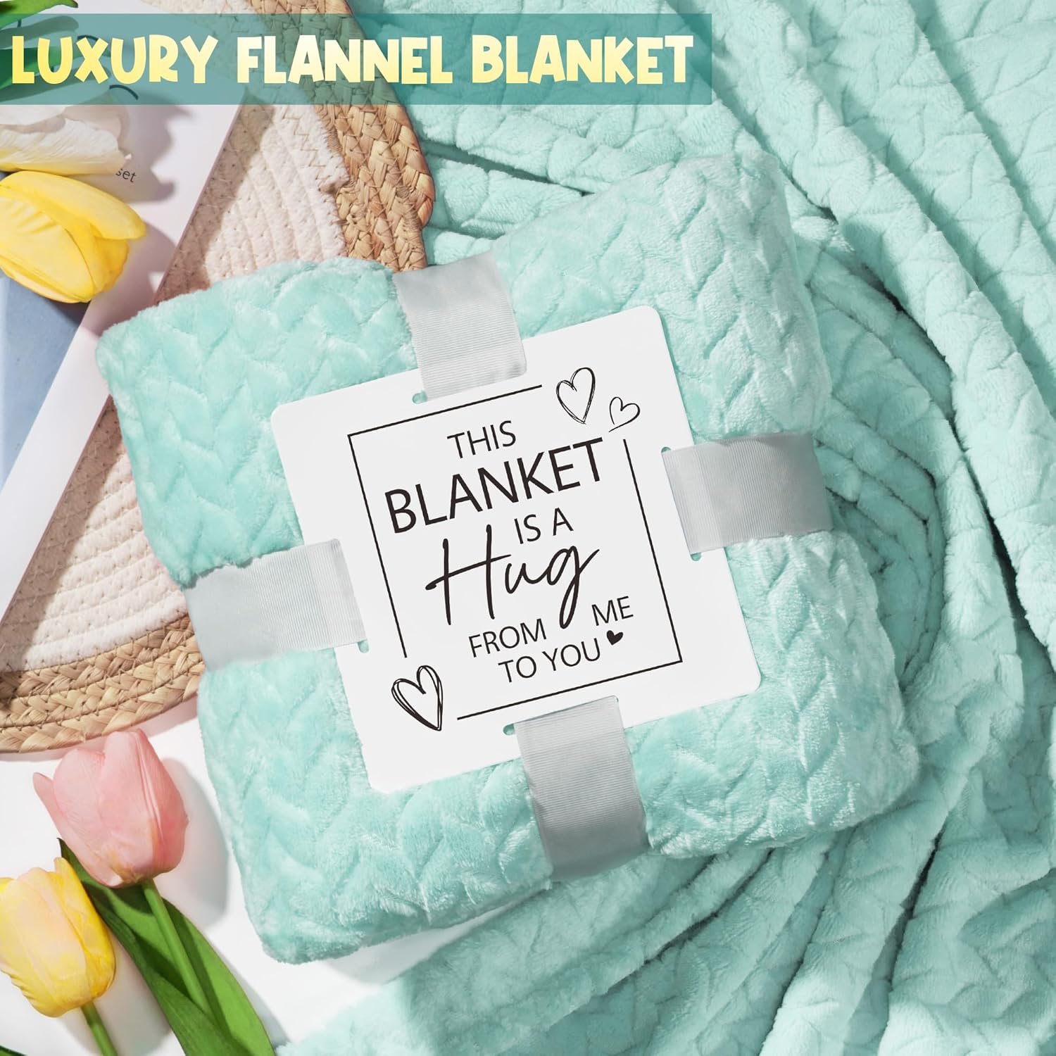 Birthday Gifts for Women Self Care Gifts Get Well Soon Gifts, Ocean Relaxing Spa Gifts Basket Care Package w/ Luxury Flannel Blanket, Unique Christmas Gifts Idea for Mom Her Best Friends Sister Wife - Image 5