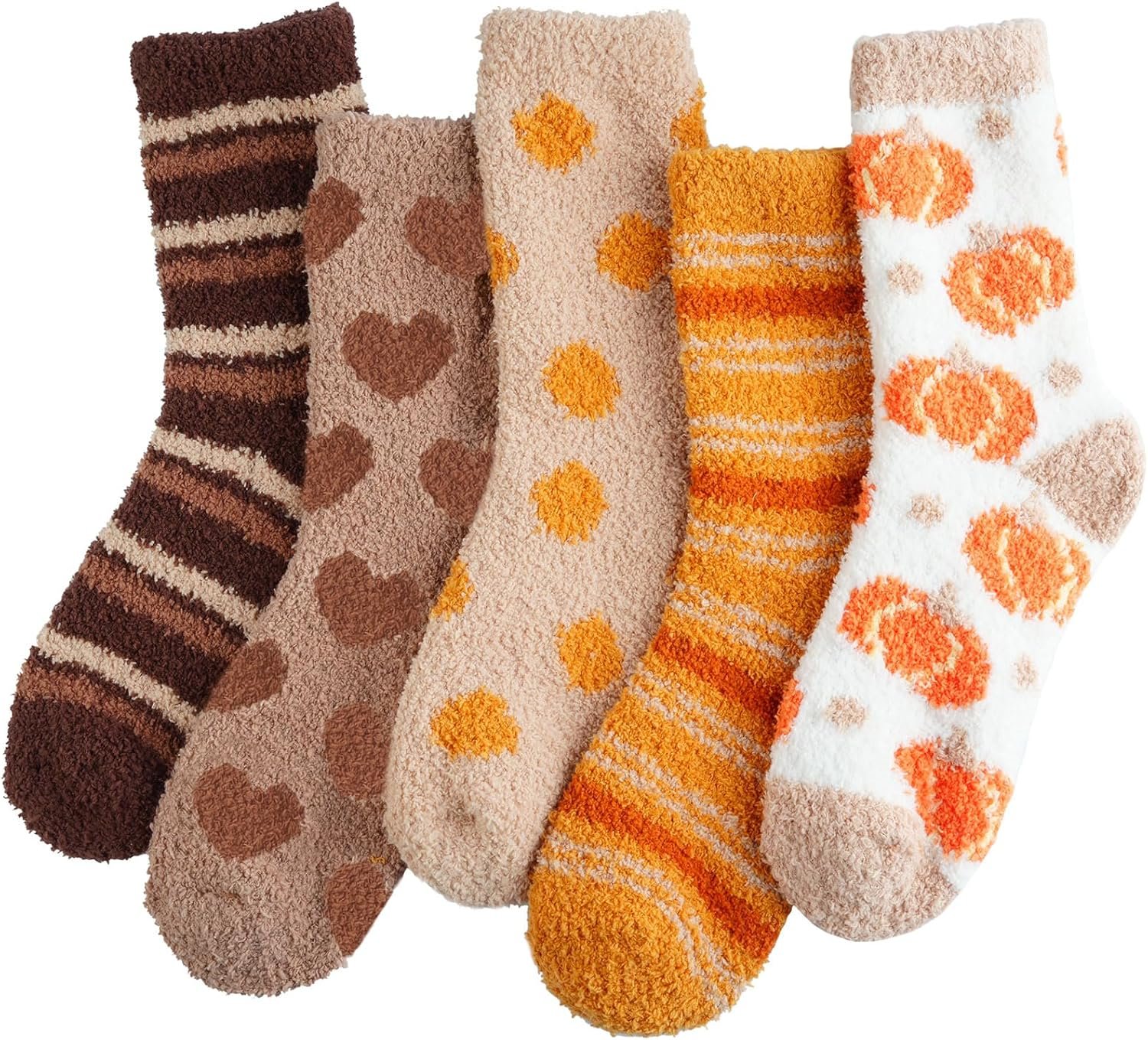Fuzzy Socks for Women Fluffy Cozy Slipper Socks Fall Thanksgiving Gifts Christmas - Image 2