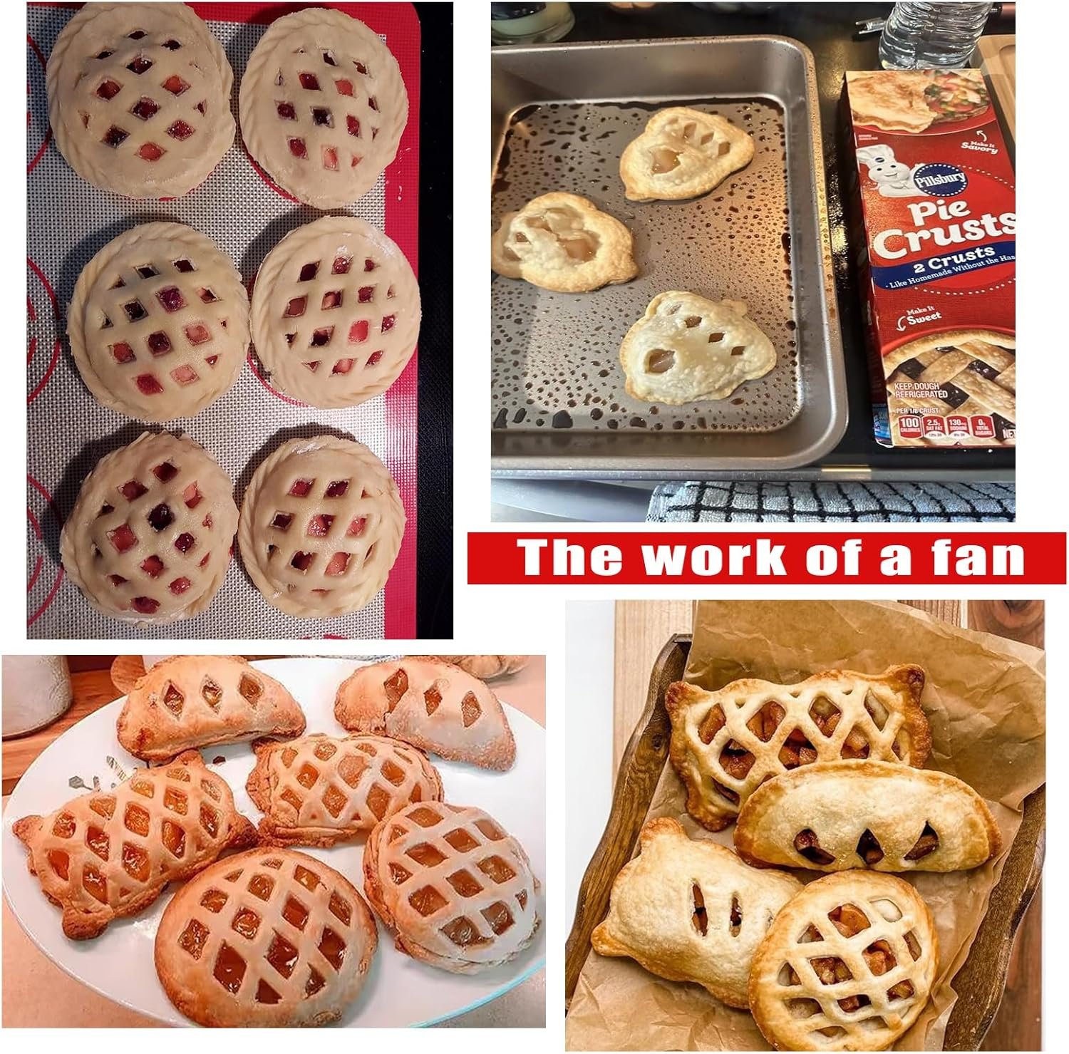 Dough Presser Pocket Pie Molds, Party Potluck Hand Pie Molds, Hand Pie Molds, Apple, Pumpkin And Acorn Shapes 3-Piece (Round Pie Mold) - Image 3