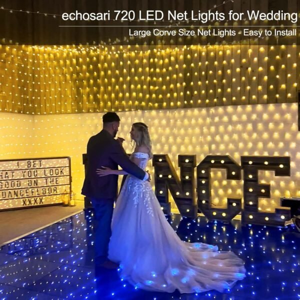 20Ft x 13Ft Net Lights Outdoor Mesh Lights Plug in, 720 LED Net Lights IP68 Fully Waterproof for Party Garden Backyard Wall Bush Christmas Decor (Warm White) - Image 8