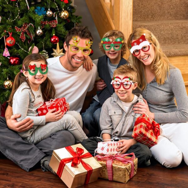 15 Pcs Christmas Glasses Frame, Holiday Party Eyeglasses Frames Christmas Decoration, Christmas Photo Props Eyewear, Christmas Party Favors Supplies for Christmas Dinner Picnic - Image 7