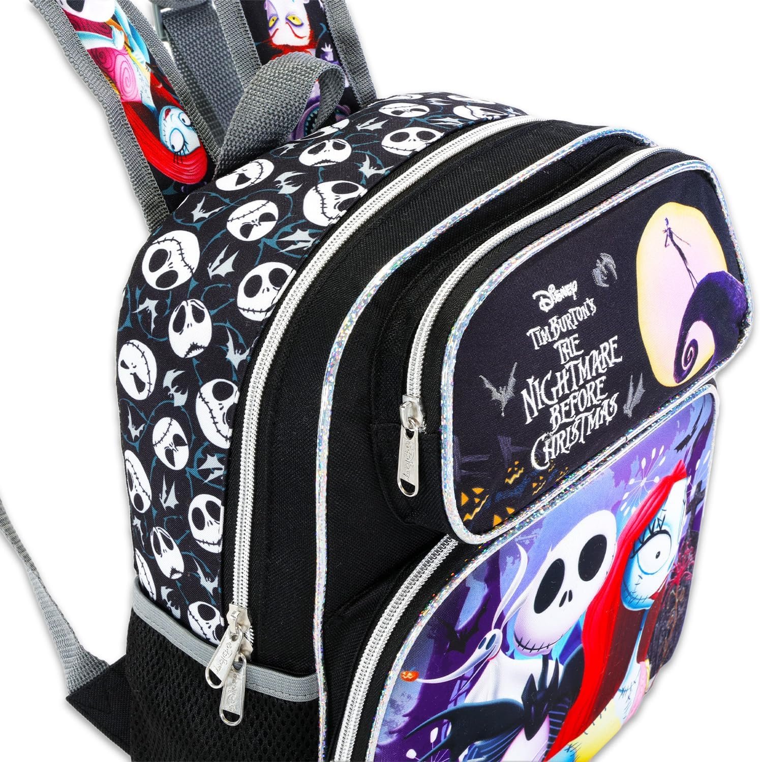 Disney Nightmare Before Christmas Mini Backpack for Girls - Bundle 12” Jack Skellington Backpack with Front Pocket Plus Stickers, Water Bottle, More | Jack and Sally Backpack - Image 5