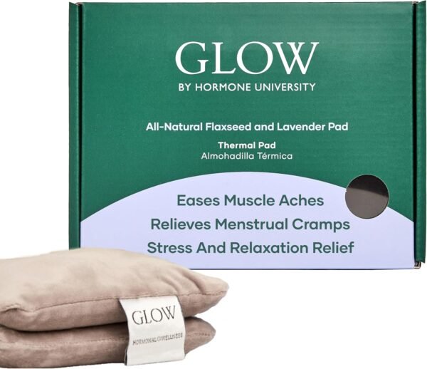 Glow Heating Pad with Flaxseed & Lavender for Hot & Cold Therapy, Microwavable Heat Pad for Back, Neck, Shoulder, Knee, Leg & Menstrual Cramp Relief, Washable & Reusable, One Size Fits All - Image 2