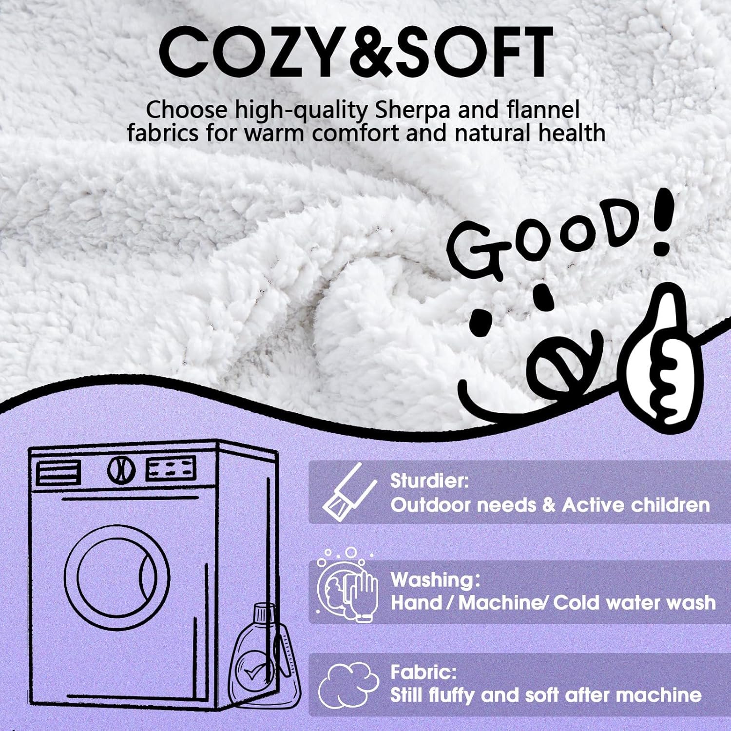 JOYWOO Pink Wearable Blanket Hoodie, Oversized Birthday Gifts for Girlfriend, Hooded Blanket Christmas Gifts for Girls Women, Cozy Fuzzy Sherpa Sweatshirt Blanket with Giant Pocket and Zipper, Pink - Image 9