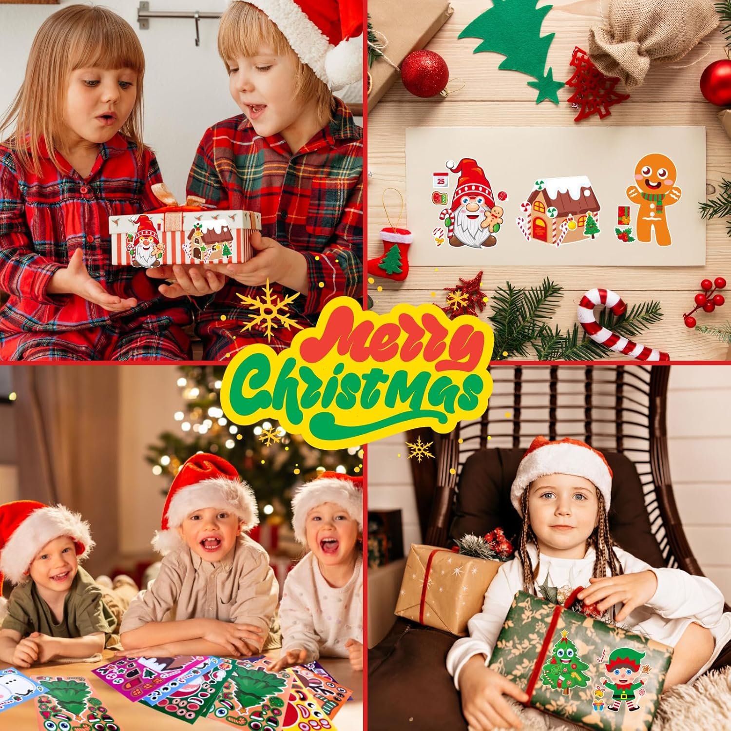 FunPaxido Christmas Stickers for Kids Party Craft: 32 Sheet Christmas Party Favors Stickers Holiday Craft Gifts for Kid Christmas Activities Games Gift Toy Classroom Rewards - Image 4