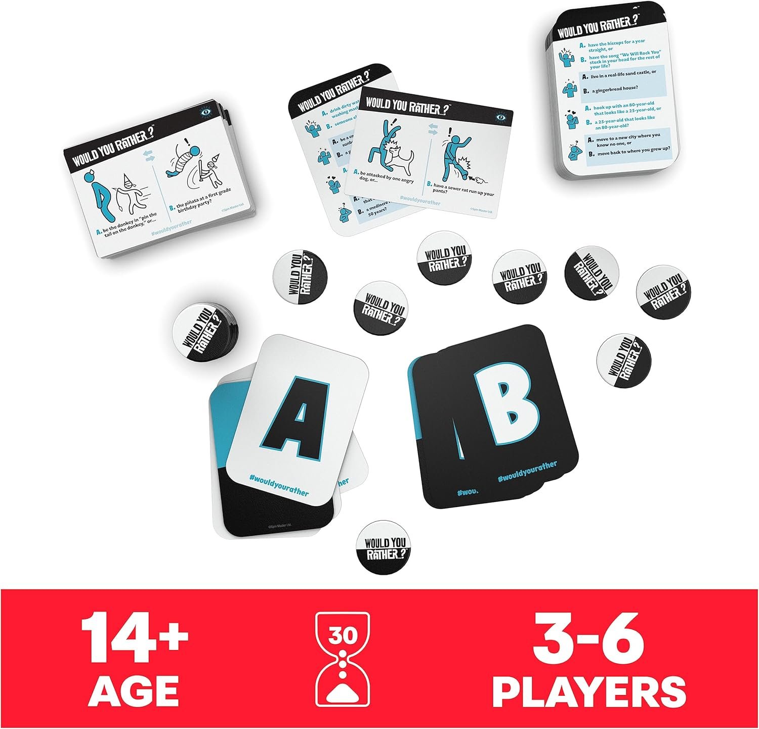 Spin Master Games, Would You Rather? Funny Card Game for College, Friendsgiving Party Games, Adult Card Games, Christmas Gifts for Teens, for Ages 14+ - Image 3