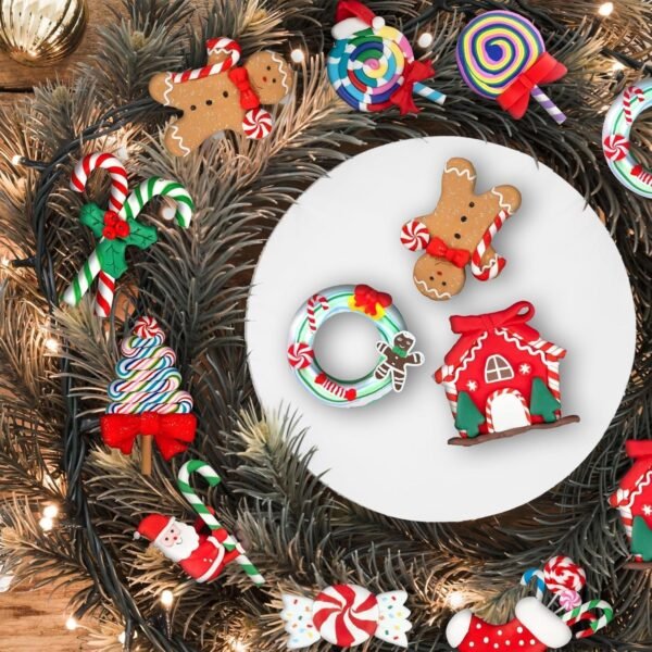 10pcs Candy Christmas Ornaments for Tree Decorations Peppermint Candy Cane Lollipop Ornaments Polymer Clay Christmas Ornaments for Christmas Party Home Decor - Image 6