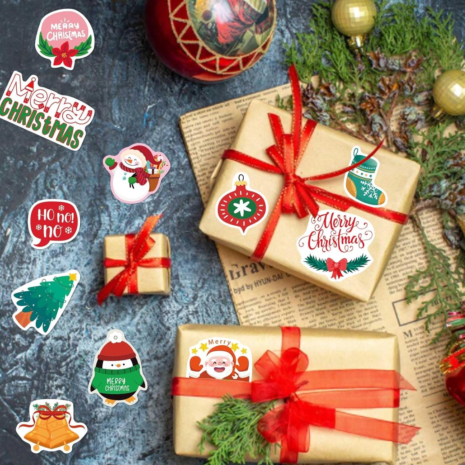 16 Sheets Christmas Stickers for Kids, Merry Christmas Theme Stickers Non-Repeating, Xmas Winter Holiday Party Stickers, Christmas Goodie Bag Fillers Christmas Party Favors Decorations - Image 8