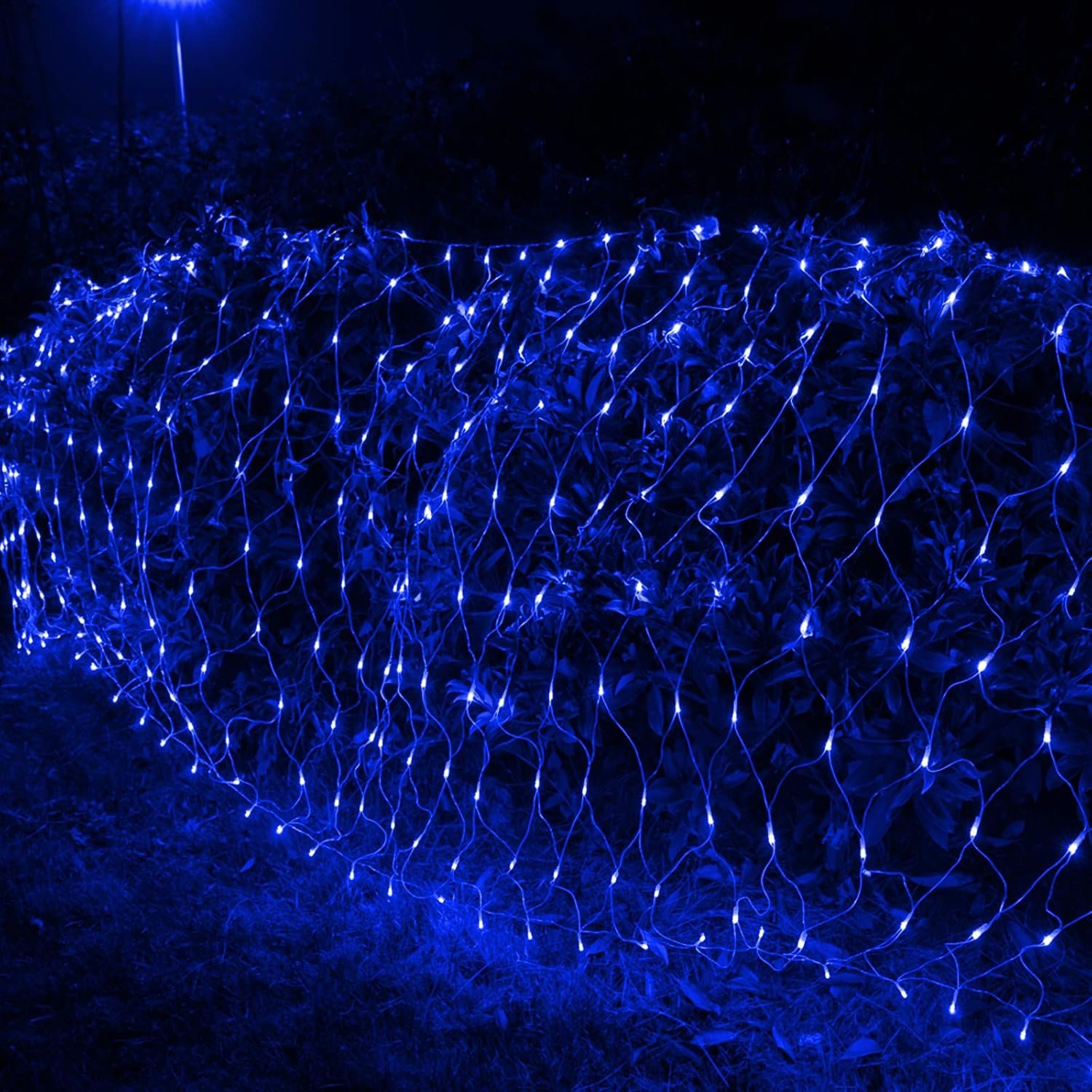 Joomer 12ft x 5ft 360 LED Christmas Net Lights, 8 Modes Bush Mesh Lights Connectable, Timer, Waterproof for Christmas Trees, Bushes, Garden, Outdoor Decorations (Clear Wire, Blue) - Image 7