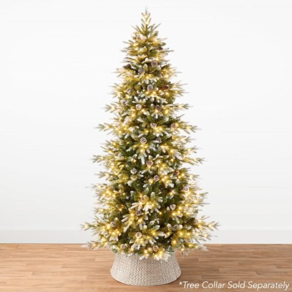 Best Choice Products 12ft Pre-Lit Artificial Frosted Aspen Christmas Tree, Partially Flocked Holiday Décor w/ 2-in-1 White & Multicolor LED Lights - Image 3