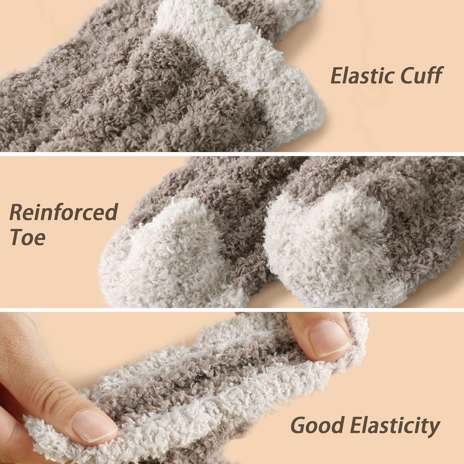 Fuzzy Socks for Women - 5 Pairs Fuzzy Socks Fluffy Socks Cozy Winter Socks for Women Soft Socks Warm Socks Slipper Socks - Image 4