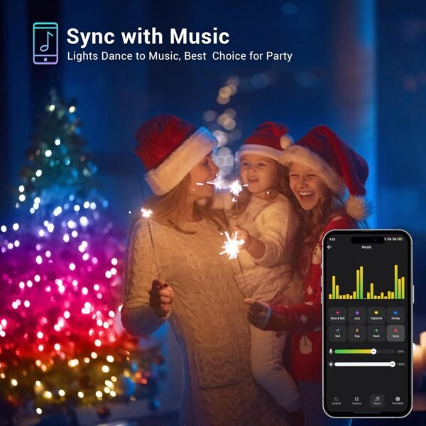 Brizled Pro Smart Christmas Lights, 66ft 200 LED WiFi Christmas Tree Lights, App Controlled RGB Color Changing Xmas Lights String Works with Alexa & Google Home for Holiday Xmas Party Indoor Outdoor - Image 9