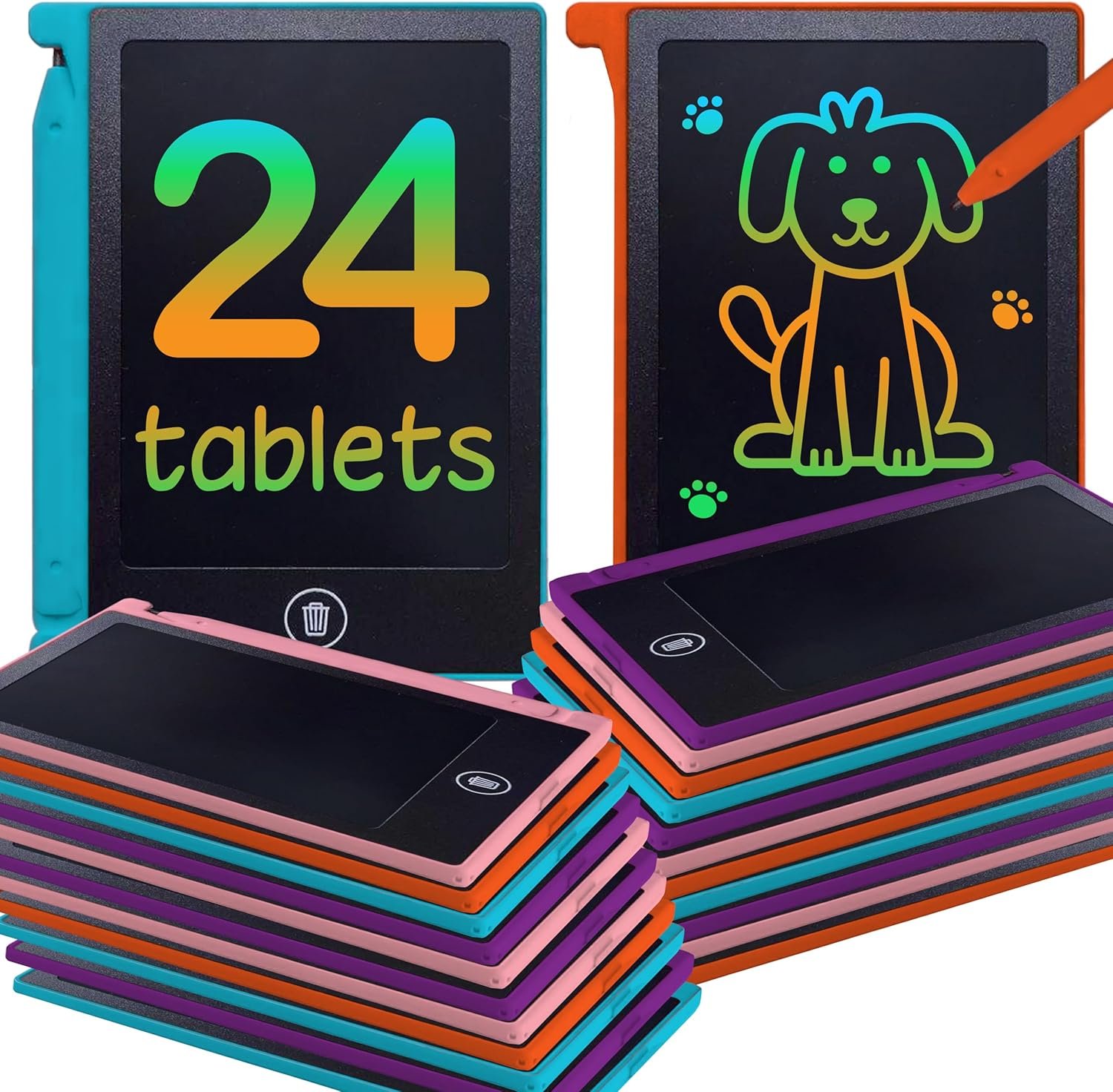 Party Favor Mini LCD Writing Tablet for Kids, 24 Pack – 4.5 Inch Mini Drawing Board. Fun and Educational for Kids That Sketch and Doodle. Perfect Goodie Bag and Gift Bag Filler, School Prize Or Gift - Image 2
